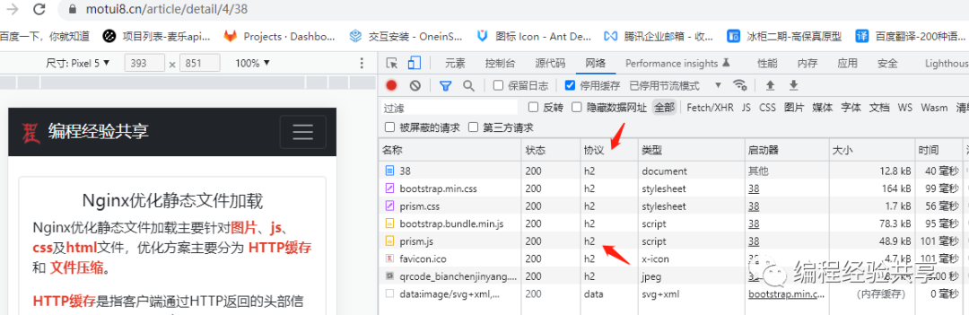 确认你的网站或者 API 开启了 HTTP 2